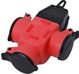 interBär 9007-002.01 3-voudige koppeling Rubber 230 V Rood IP44