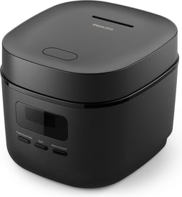 Philips 3000 Series Mini Rijstkoker HD3080/80 – Compact (0.54L) - 5 Programma’s - Anti-Aanbaklaag - Zwart – 400W