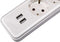 Philips 5-voudige Stekkerdoos - SPN3052WB/10 - 230V - Wit - met USB - Hoofschakelaar