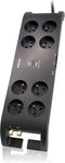 Philips 8-voudige Stekkerdoos - SPN5085B/19 - 230V - Type E - Zwart - Netspanningsbeveiliging - Coax- en Telefoonaansluitingen