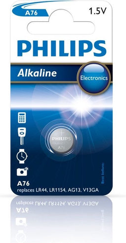 Philips A76/01B knoopcel alkaline - blister 1