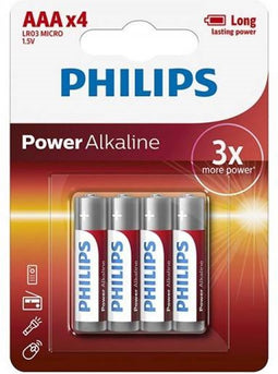 Philips AAA Power Alkaline Batterijen - 4 stuks