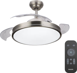 Philips Atlas LED-plafondlamp - met ventilator - nikkel