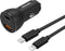 Philips Autolader USB A-C - DLP2521C/04 - Zwart - incl. USB-C-Lightning oplaadkabel - Sigarettenaansteker - Compatibel met iPhone - 36W Fast Charge