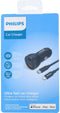 Philips Autolader USB A-C - DLP2521C/04 - Zwart - incl. USB-C-Lightning oplaadkabel - Sigarettenaansteker - Compatibel met iPhone - 36W Fast Charge