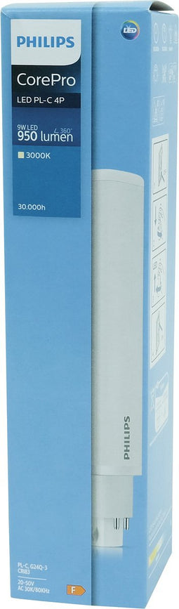 Philips CorePro LED PL-C 9W 830 4P - Warm Wit