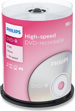 Philips DVD-R/ 4,7GB/ 16x/ Spindel 100 stuks