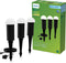 Philips Edwina GardenLink - 3-pack - Sokkellamp met spies - 24V - Warm wit licht; 2700K - Zwart - Tuinpadverlichting