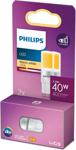 Philips energiezuinige LED Capsule Transparant - 40 W - G9 - warmwit licht - 2 stuks - Bespaar op energiekosten