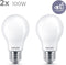 Philips energiezuinige LED Lamp Mat - 100 W - E27 - warmwit licht - 2 stuks - Bespaar op energiekosten
