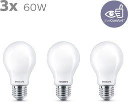 Philips energiezuinige LED Lamp Mat - 60 W - E27 - warmwit licht - 3 stuks - Bespaar op energiekosten
