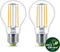 Philips energiezuinige LED lamp Transparant - 40 W - E27 - wit licht - 2-pack - Bespaar op energiekosten