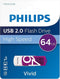 Philips FM64FD05B - USB 2.0 64GB - Vivid - Paars