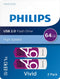 Philips FM64FD05D - USB 2.0 64GB - Vivid - Paars - 2 stuks