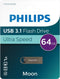 Philips FM64FD165B Moon Edition - 64 GB - USB 3.1 - Aluminium - Antraciet
