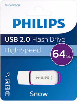 Philips FM64FD70B - USB 2.0 64GB - Snow - Paars