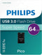 Philips FM64FD90B - USB 3.0 64GB - Pico - Zwart