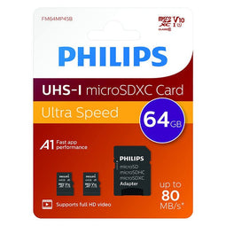 Philips - Geheugenkaart philips micro sdxc 64gb 2 st