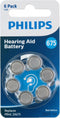 Philips - knoopcelbatterijen - 6x stuks - gehoorapparaat - ZA675B6A/00
