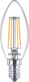 Philips LED Filament E14 - 4.3W (40W) - Warm Wit Licht - Niet Dimbaar - 4 stuks