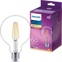 Philips LED Filament E27 - 7W (60W) - Warm Wit Licht - Niet Dimbaar