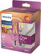 Philips LED Globe Transparant - 60 W - E27 - Dimbaar warmwit licht