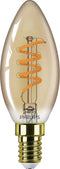 Philips LED Kaars Spiraal Goud - 14 W - E14 - Dimbaar extra warmwit licht