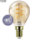 Philips LED Kogellamp Spiraal Goud - 15 W - E14 - Dimbaar extra warmwit licht
