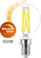 Philips LED Kogellamp Transparant - 60 W - E14 - Dimbaar warmwit licht