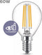 Philips LED Kogellamp Transparant - 60 W - E14 - warmwit licht