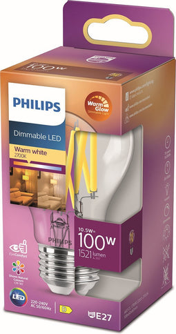 Philips LED Lamp Transparant 100W E27 Dimbaar Warm Wit Licht