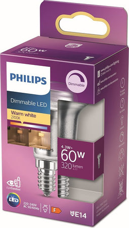 Philips LED Reflector - 60 W - E14 - Dimbaar warmwit licht