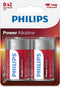 Philips LR20P2B/05 batterij D Alkaline 2-stuks