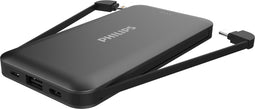 PHILIPS Powerbank - DLP8713C/03 - 10.000 mAh - USB-A en USB-C Poorten - USB-C en Lightning Kabel - Aansluiting 4 Apparaten - Zwart
