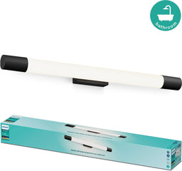 Philips Rover Spiegelverlichting - Spatwaterdicht IP44 - 10W - Warmwit licht - Badkamerlamp - Cilindervormig - Zwart