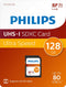 Philips SD-kaart SDXC 128 GB, Class 10, UHS-I, up to 80 mb/s