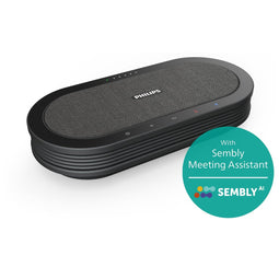 Philips SmartMeeting PSE0501 - draadloze conferentiemicrofoon incl. Sembly - 360° Bluetooth microfoon - Automatisch notuleren: Microsoft Teams/ Zoom/ Google Meet/ GoToMeeting - Sembly Ai spraak-naar-tekst cloudsoftware/ spraakherkenning