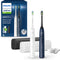 Philips Sonicare 5500 Series - Elektrische Tandenborstels - Wit & Blauw Duopack – 2 Reisetuis - Wittere tanden - HX7119/01