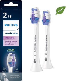 Philips Sonicare Optimal Sensitive - Opzetborstels voor Elektrische Tandenborstel - Wit - Verpakking van 2 - HX6052/10