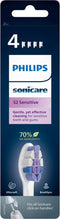 Philips Sonicare Optimal Sensitive - Opzetborstels voor Elektrische Tandenborstel - Wit - Verpakking van 4 - HX6054/10 - Gevoelige tanden