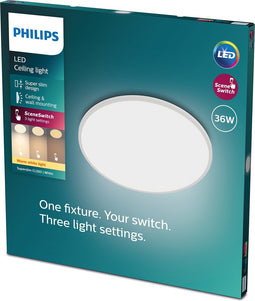 Philips SuperSlim plafonnière - wit - groot - warmwit licht - 36 W