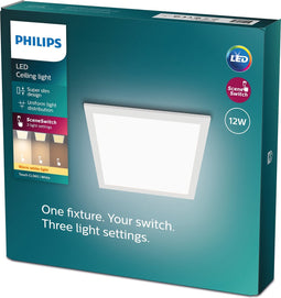 Philips Touch plafondlamp- wit - vierkant - 12 W