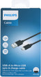 Philips USB A micro USB kabel - 1,2 M - Zwart