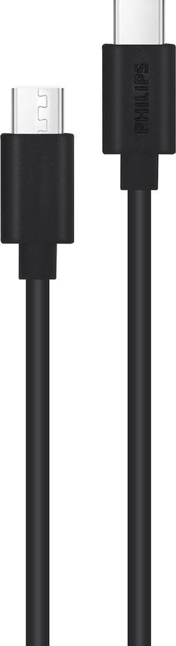 Philips - USB-C naar USB-C Kabel - DLC3104C/03 - 1.2 Meter Kabel - Opladen en Synchroniseren - Reservekabel - Zwart