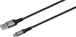 Philips USB Kabel 2.0 - DLC5204U/00 - USB-A - Micro USB - Lengte: 1,2 Meter - Nylon - Zwart