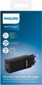 PHILIPS - USB Oplaadblok - DLP2681/03 - 230V - USB-A, USB-C1 en USB-C2 - Power Delivery - Snel Laden - Zwart