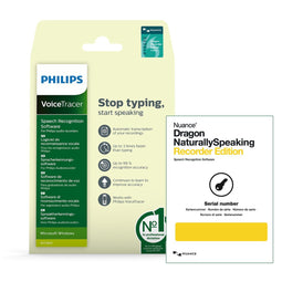 Philips VoiceTracer/Nuance Dragon NS Speech Recognition Software - Recorder Edition, DVT2805, Talen: NL/EN/FR/DE/IT/ES