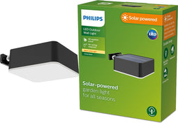 Philips Vynce solar wandlamp vierkant - zwart