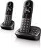 Philips XL4952DS - DECT-Telefoon met Antwoordapparaat - Draadloze Senioren Telefoon met 2 Handsets - Grote Toetsen, Volumeboost en Gehoorapparaat Compatibiliteit - Zwart