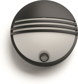 Philips Yarrow muurlamp - met sensor - zwart